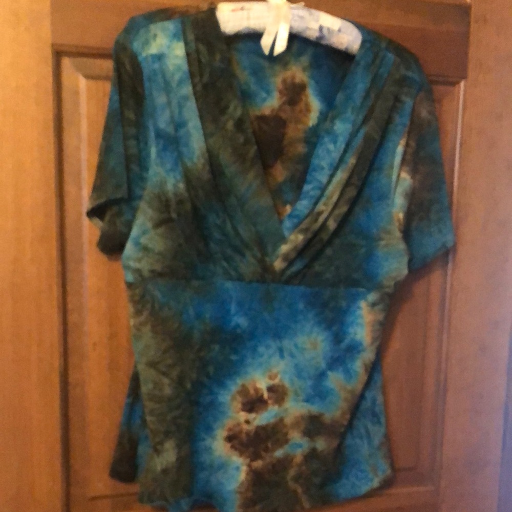 Rafaella Blue and Brown Blouse